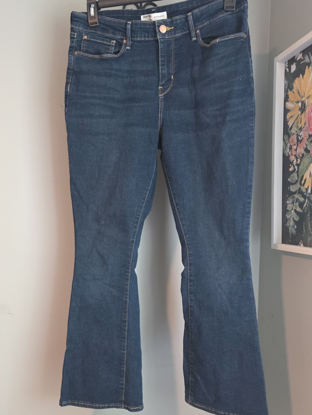 Signature By Levi's Dark Blue Boot Cut Jeans Size 14S